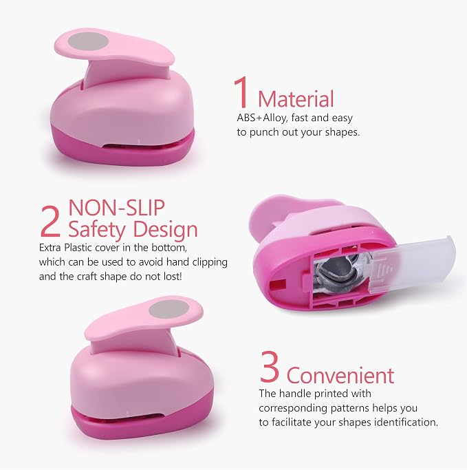 BearBoss 5 Pcs Craft Hole Punch, Handmade Scrapbook Paper Puncher, Different - Image 5