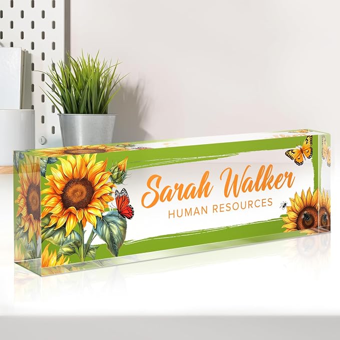 Name Plate for Desk, Desk Name Plate Personalized, Office Decor for Women Men by Spricoz