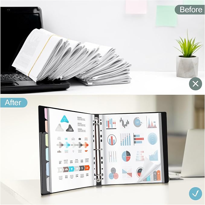 Uquelic 50-Pocket Binder with Plastic Sleeves - Image 7