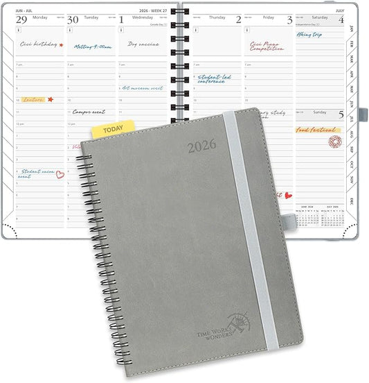 POPRUN 2026 Planner with Hourly Schedule, Vertical Layout by POPRUN