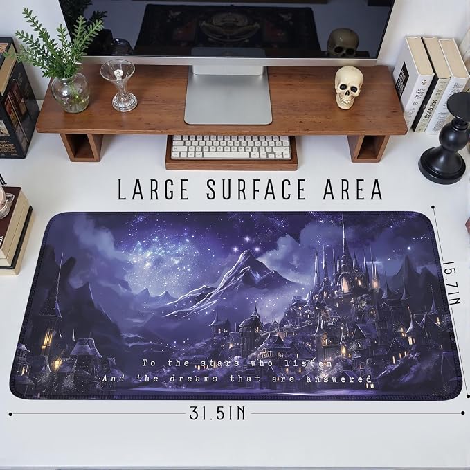 Purple Velaris Desk Mat Acotar Desk Mat Night Castle Fantasy Mouse Pad Large - Image 5
