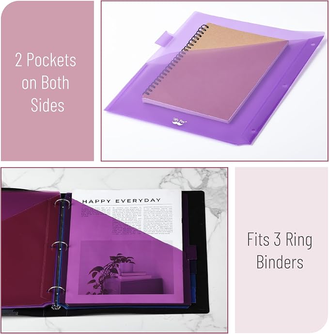 Mr. Pen- Binder Dividers with Pockets and Tabs, 16 Pack | Violet Fade, 3 Ring - Image 3