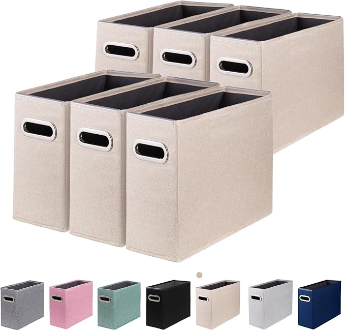 6 Packs Letter Size File Organizer, File Folders Organizer, Fabric Storage Box by ComfortKeeper