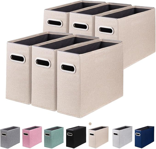 6 Packs Letter Size File Organizer, File Folders Organizer, Fabric Storage Box by ComfortKeeper