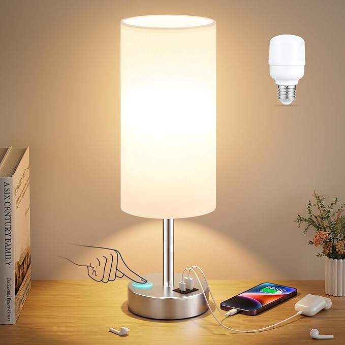 Dicoool White Touch Bedside Lamp by DicooolDirect