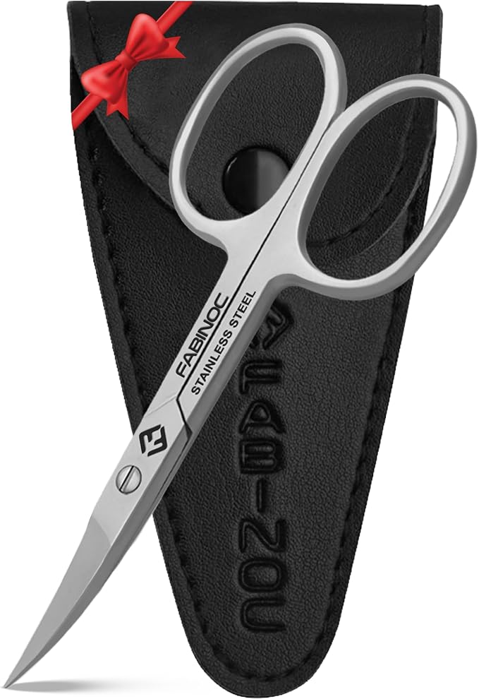 Curved Nail Scissors for Women & Men – German Quality Stainless Steel – Small by FABINOC