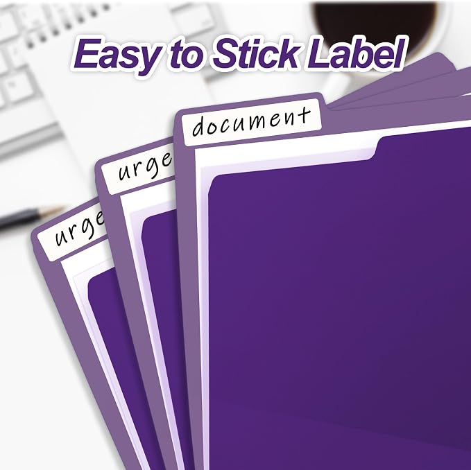 100 Packs Purple File Folder, 1/3-Cut Tabs, Manilla File Folders Letter Size - Image 6