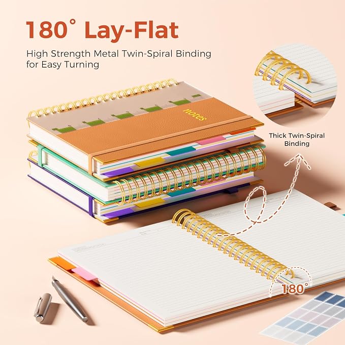 XYark A4 Hardcover Spiral Notebook, 8.5"x11" College Ruled Notebooks - Image 3
