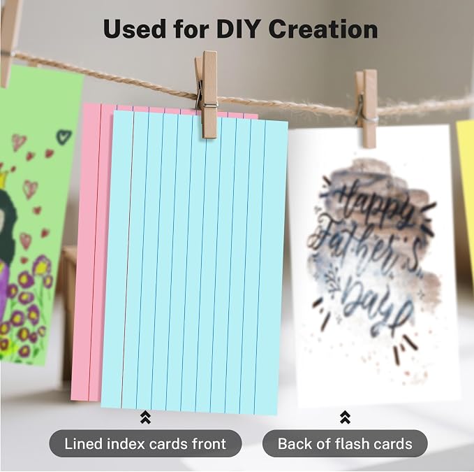 Colored Index Cards 3x5 Inch, 50 Pack Of 5, Neon Flashcards Note Cards - Image 5