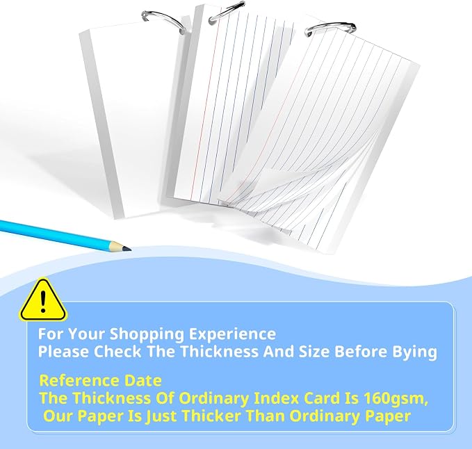 Index Cards 3x5 Inches, Punched Lined Study Card Ruled Flashcards Notecards - Image 6
