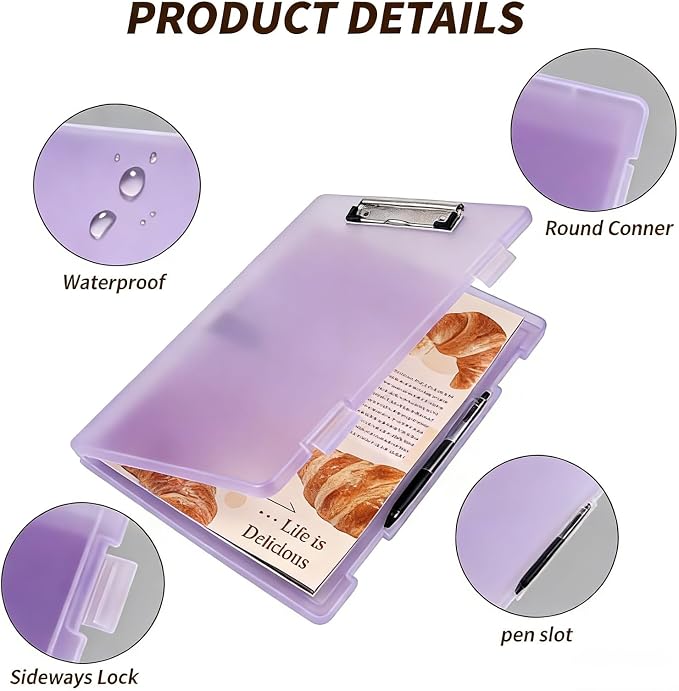 Clipboard with Storage, Waterproof Foldable Heavy Duty Nursing Clip Board - Image 8