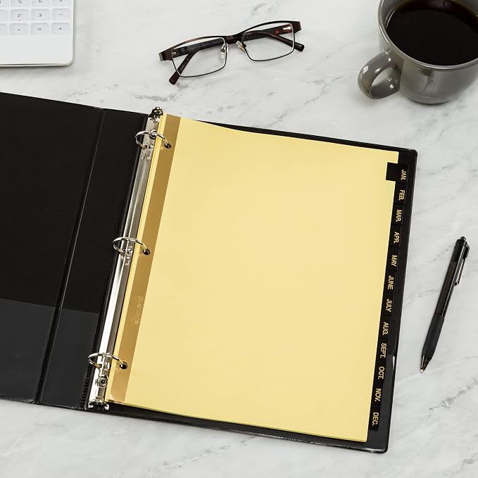 Avery Jan-Dec Dividers for 3 Ring Binders, 12 Tabs/Set, Pre-Printed Black - Image 4