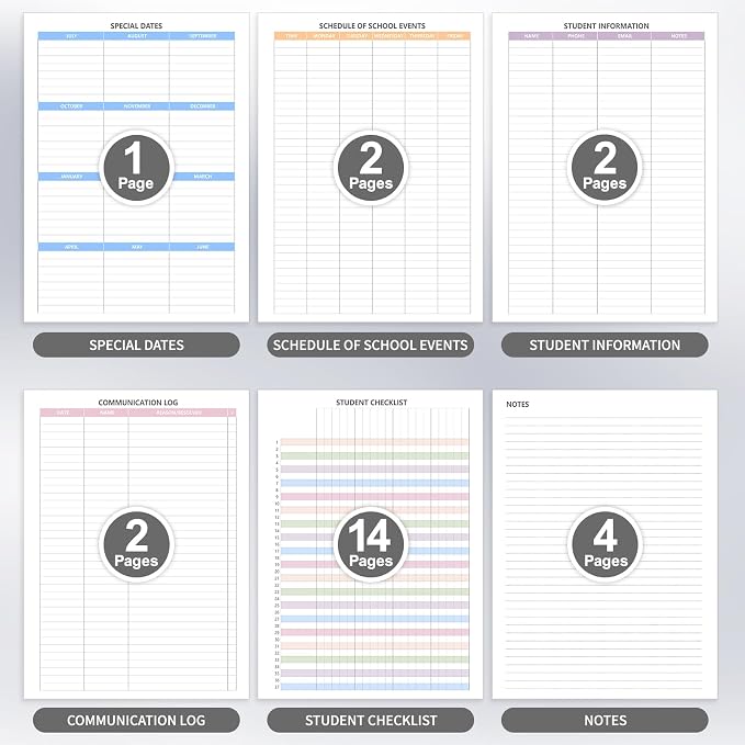 Teacher Planner 2026-2027, July 2026-June 2027 Academic Year, Large 8.5" x 11" - Image 5