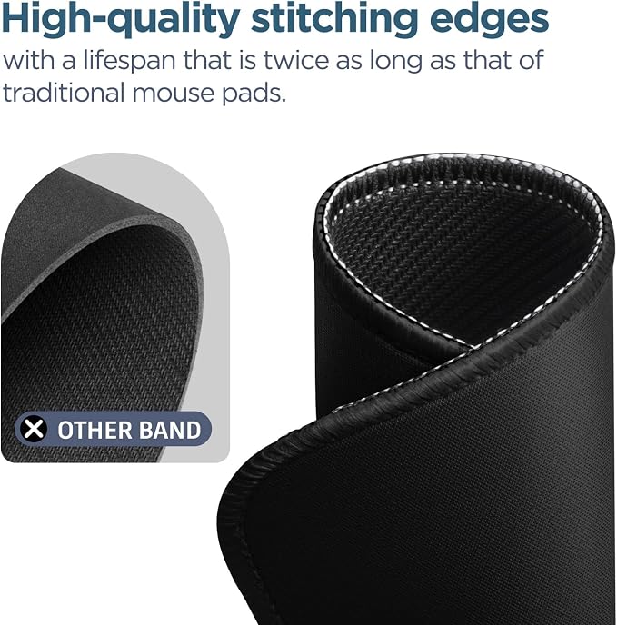 Black Mouse pad, Featuring a wear-Resistant Stitching Edge Design. It can be - Image 4