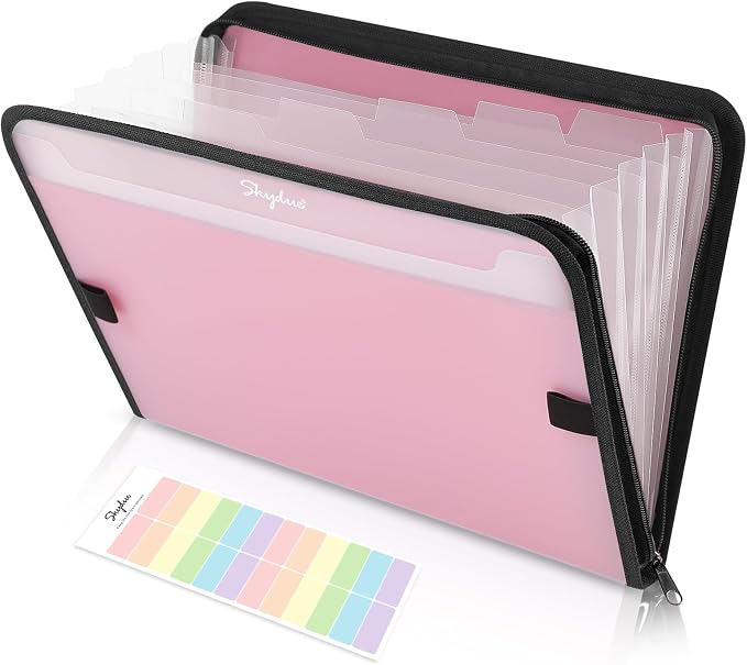 SKYDUE Accordion File Organizer, 7 Pocket Expanding File Folder by SKYDUE