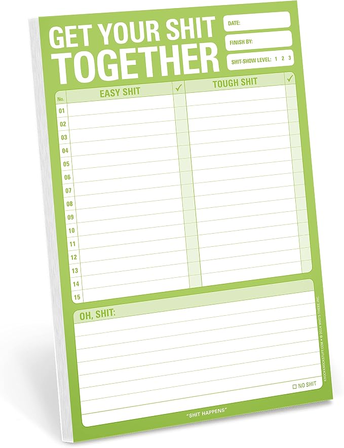 1-Count Knock Knock Get Your Shit Together Pad, To Do List Notepad & Daily by KnockKnock