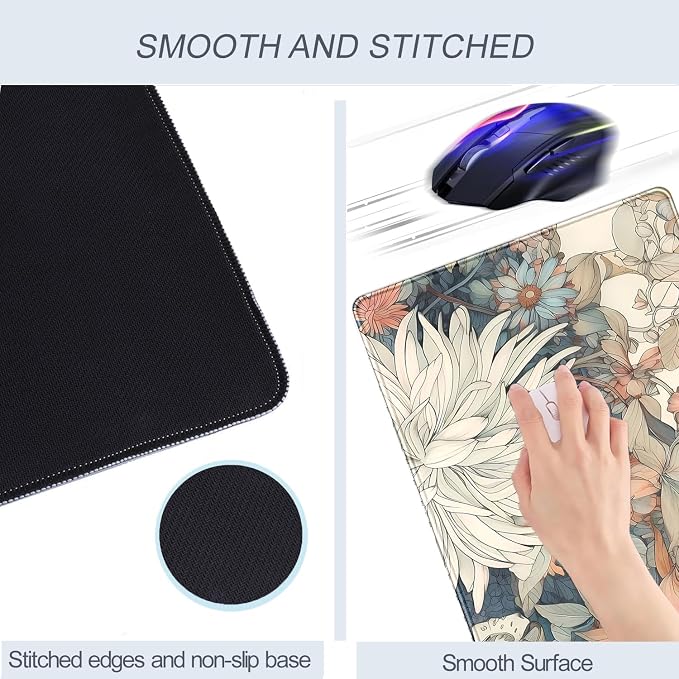 Japanese Floral Desk Mat Boho Aesthetic Flower Desk Matt - Image 5