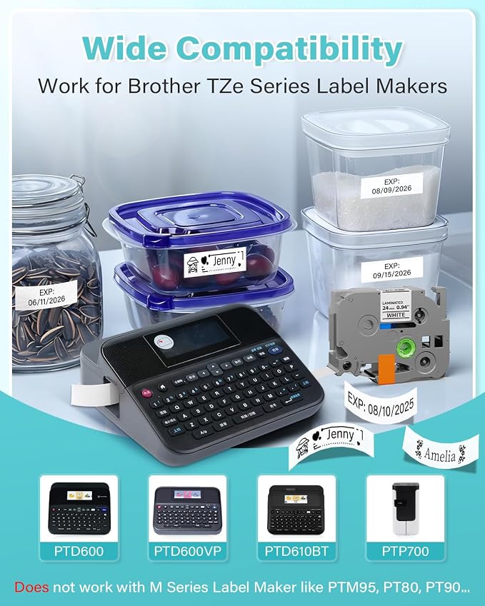 TZe-251 Replacement for Brother Label Maker Tape TZ-251 | TZe TZ 24mm 0.94 - Image 2