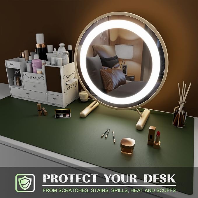 K KNODEL Small Office Leather Desk Mat, Mouse and Keyboard Pad, Computer and - Image 6