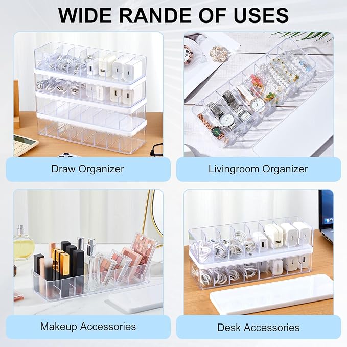 Tatuo 6 Pcs Cord Organizer for Drawer Desktop, Cable Organizer Box - Image 7