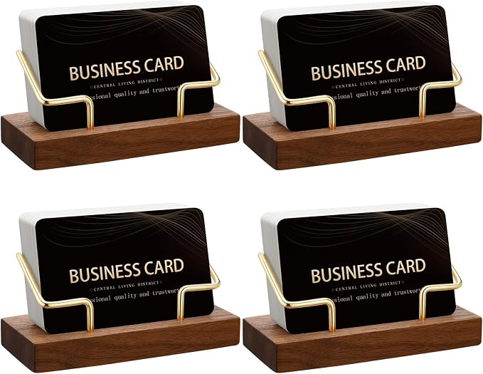 Amyhill 4 Pcs Wood Business Card Holder Display by Amyhill