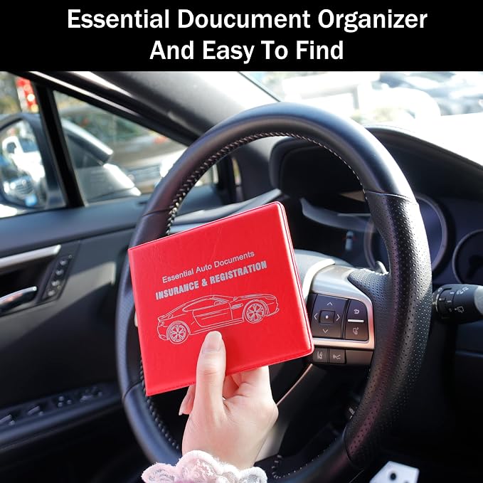 UYYE Car Registration and Insurance Card Holder, Vehicle Glove Box Car Organizer - Image 5