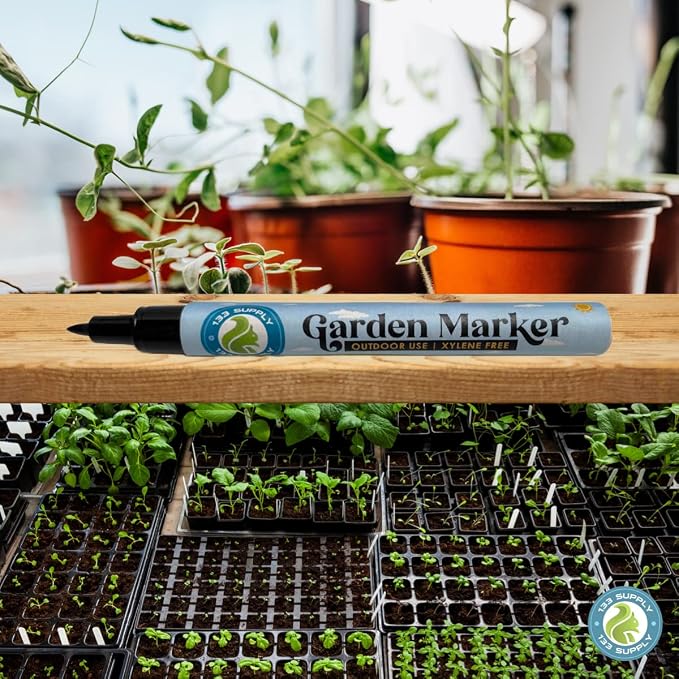 2 Pack Garden Marker Pen Permanent Markers Black - Image 3