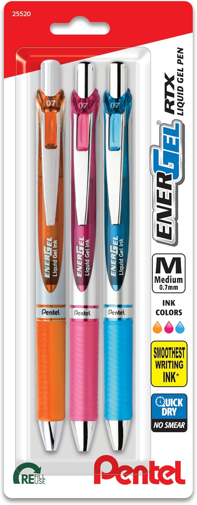 Pentel EnerGel Deluxe RTX Retractable Liquid Gel Pen, Medium Line, Metal Tip by PentelofAmerica