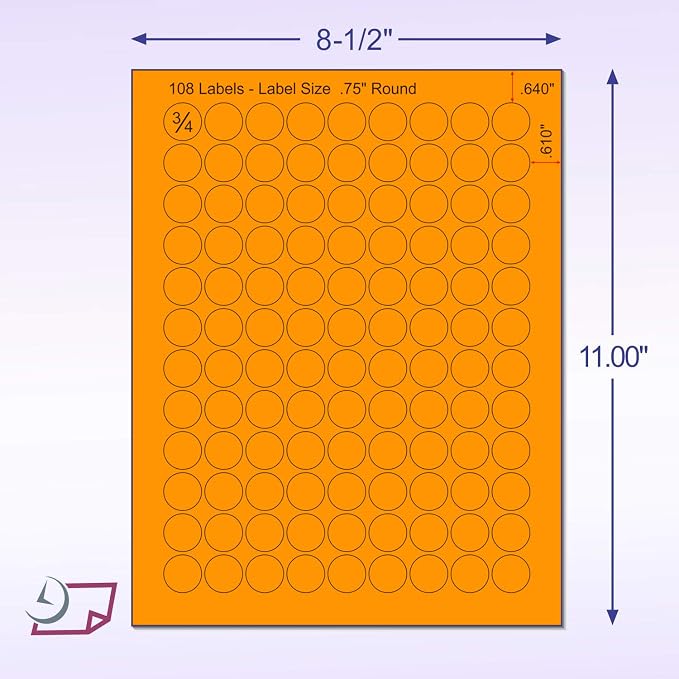 8-1/2 x 11" Fluorescent Labels for Laser & Inkjet Printer - Image 2