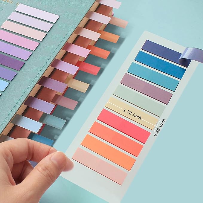 ELII 600 Pcs Page Markers Sticky Index Tabs,Transparent Sticky Notes,Morandi Book Page Tabs, Writable and Repositionable Flag Tabs Stickers-DeskLoop Office