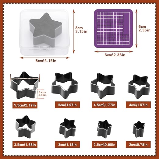 8 Pcs Leather Star Shape Cutter Tool Set, Leather Punch Set, High Carbon Steel - Image 2