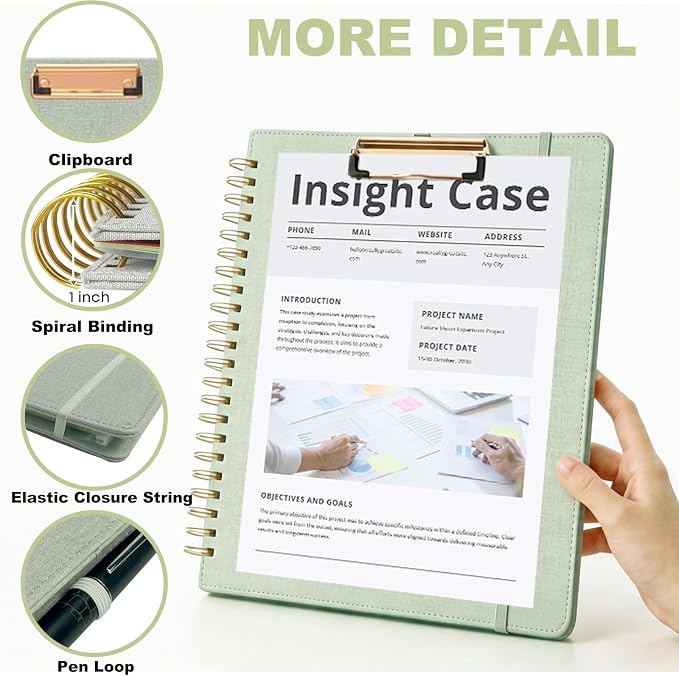 Sauge Foldable Spiral Clipboard Folio - Image 5