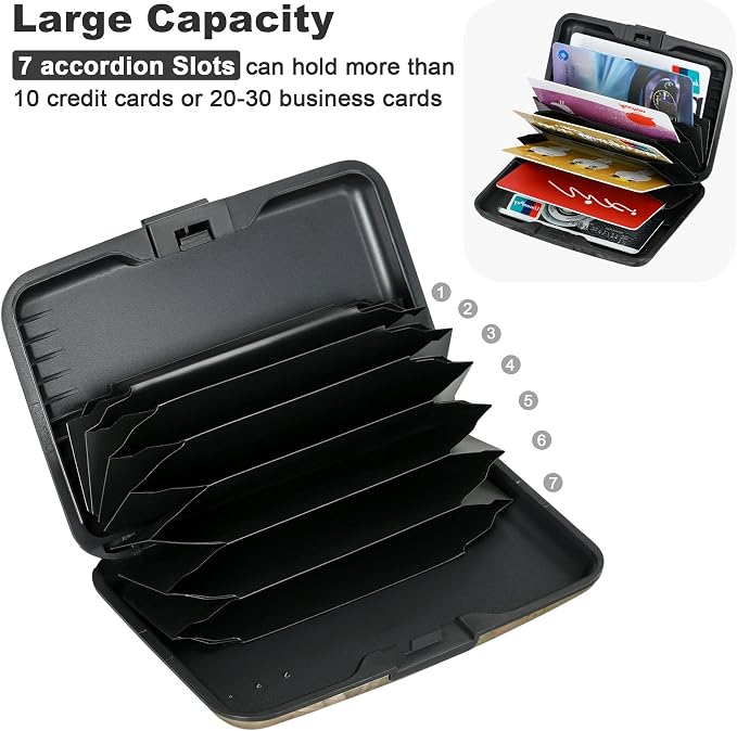 ELFISH Mini RFID Aluminum Wallet Credit Cards Holder Business Card Case Metal - Image 5