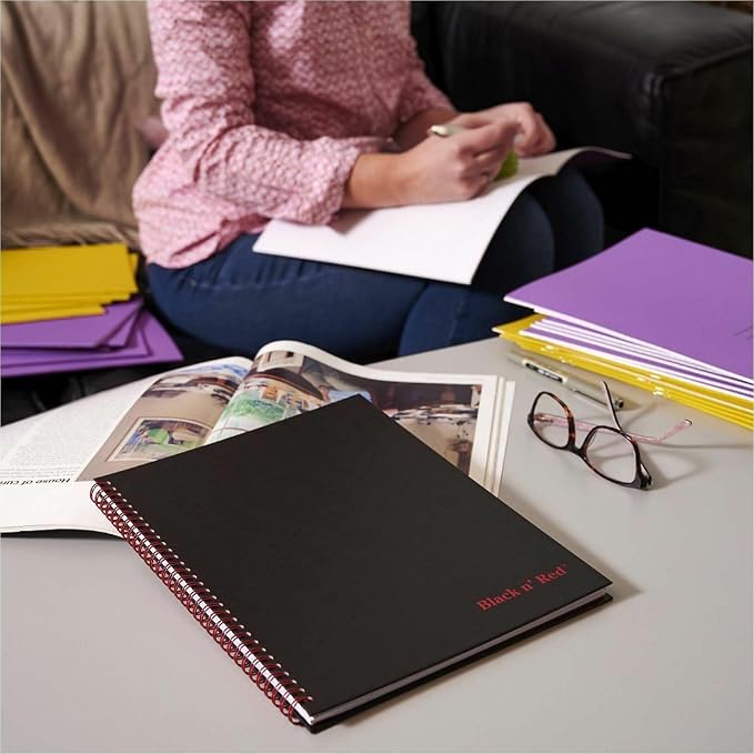 Black n' Red Notebook, Business Journal, 70 Sheets, Optik Paper, Scribzee App - Image 2