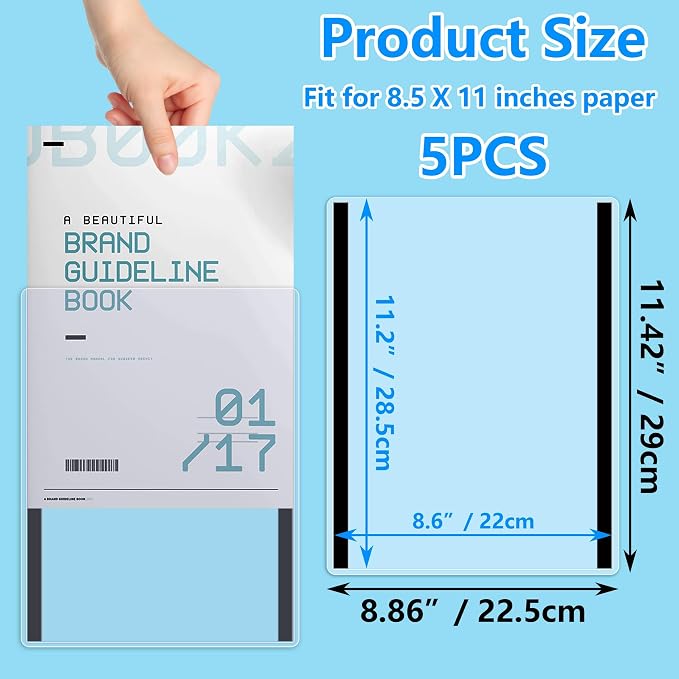 5Pcs Magnetic Sign Holder Clear Plastic File Folder - Image 7