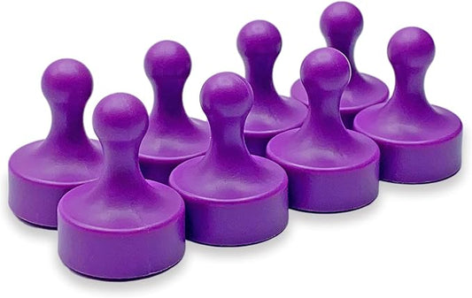 GLASSBOARD STUDIO Powerful Neodymium Magnets, Pawn-Shaped - Strong Fridge/Refrigerator and Whiteboard Magnet, Ideal for Office, Kitchen, Crafts - Rare Earth, Heavy Duty (8, Purple)-DeskLoop Office