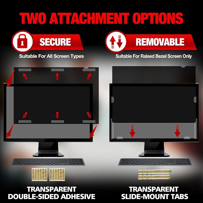 Computer Privacy Screen Filter for 23 Inch 16:9 Widescreen Monitor, - Image 7
