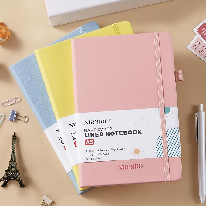 Lined Journal Notebook for Women Men, 3 Pack 160 Pages Hardcover Journaling - Image 6