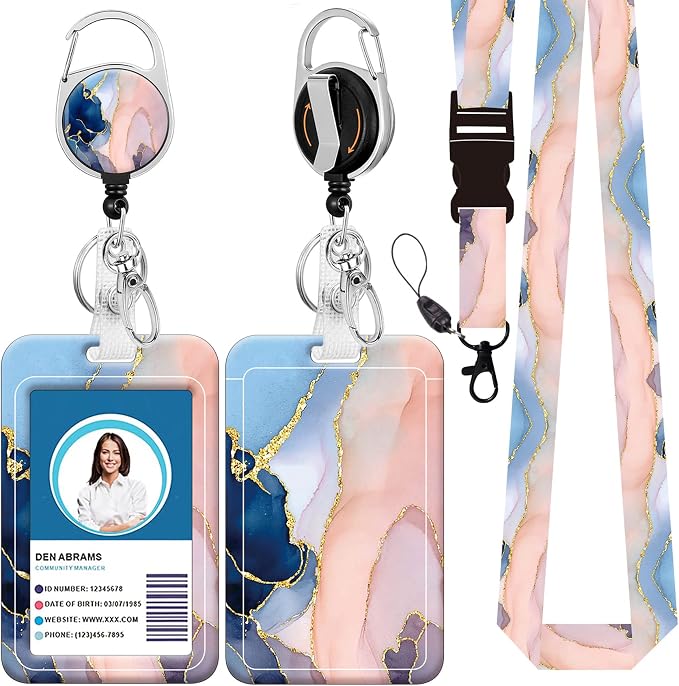 Badge Lanyard, Retractable Badge Holder by BILLTEFUL
