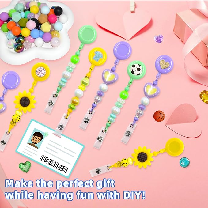 60pcs Candy Beadable Badge Reels Making Kits - Image 2