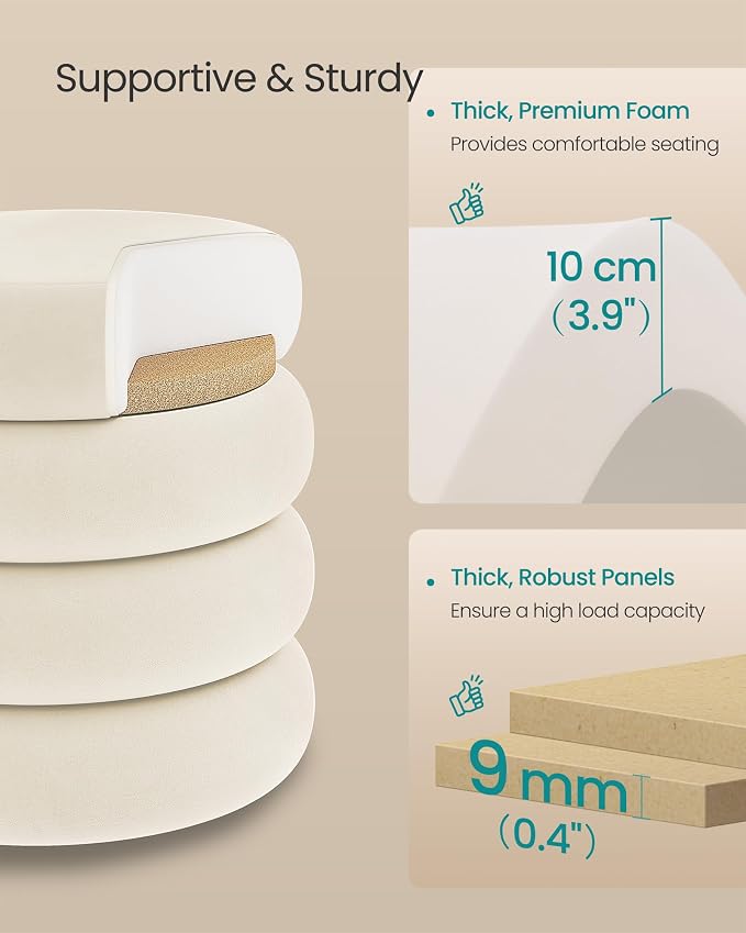 SONGMICS Vanity Stool, Round Ottoman - Image 5