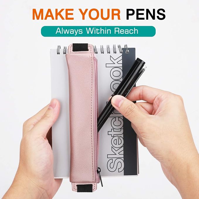 MoKo Pencil Case, PU Leather Pen Pencil Pouch Holder Stationery Zipper Bag - Image 2