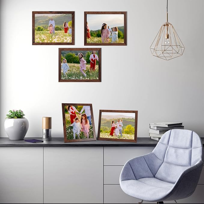 Giftgarden 8.5x11 Picture Frame Brown Set of 12, Wall or Tabletop Display - Image 7