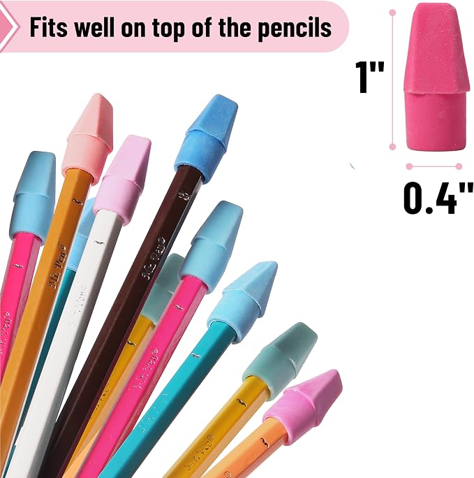 Mr. Pen- Pencil Erasers Toppers, 120 Pack, Latex Free, No Smudge | Mr Pen - Image 3