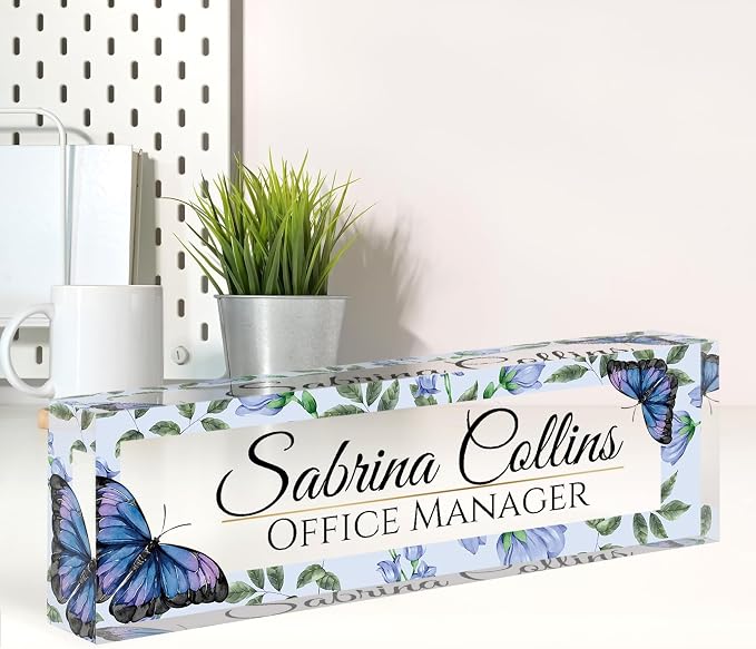 Name Plate for Desk, Desk Name Plate Personalized, Office Decor for Women Men by Spricoz