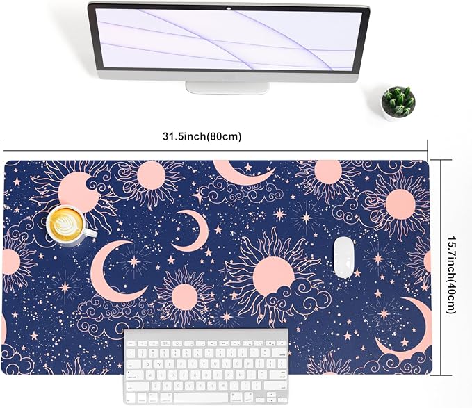 Colorful Star Starry Sky Large Mouse Pad, Celestial Moon and Sun Extended - Image 7