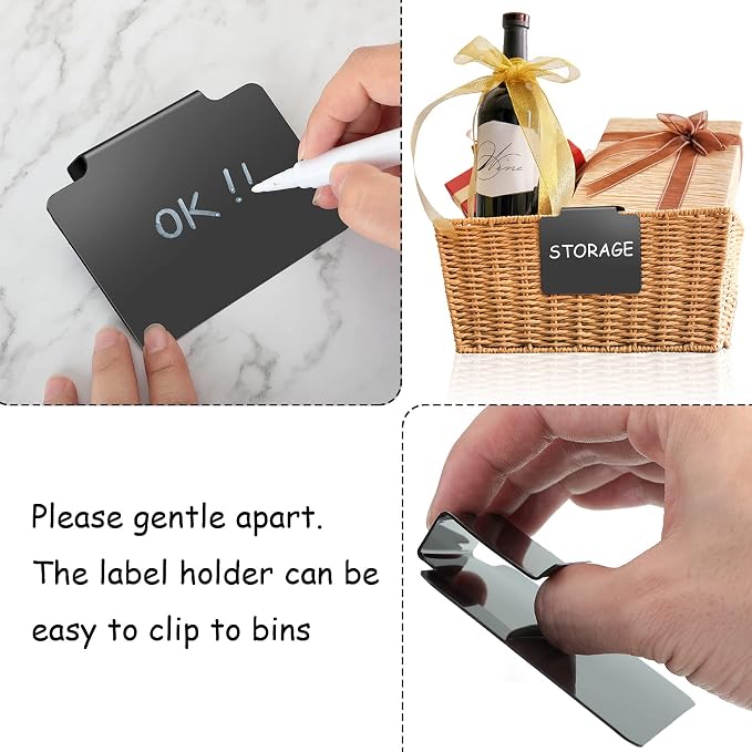 32 Pieces Basket Labels Clip Set, Include 30 Kitchen Clip Label Holder - Image 4
