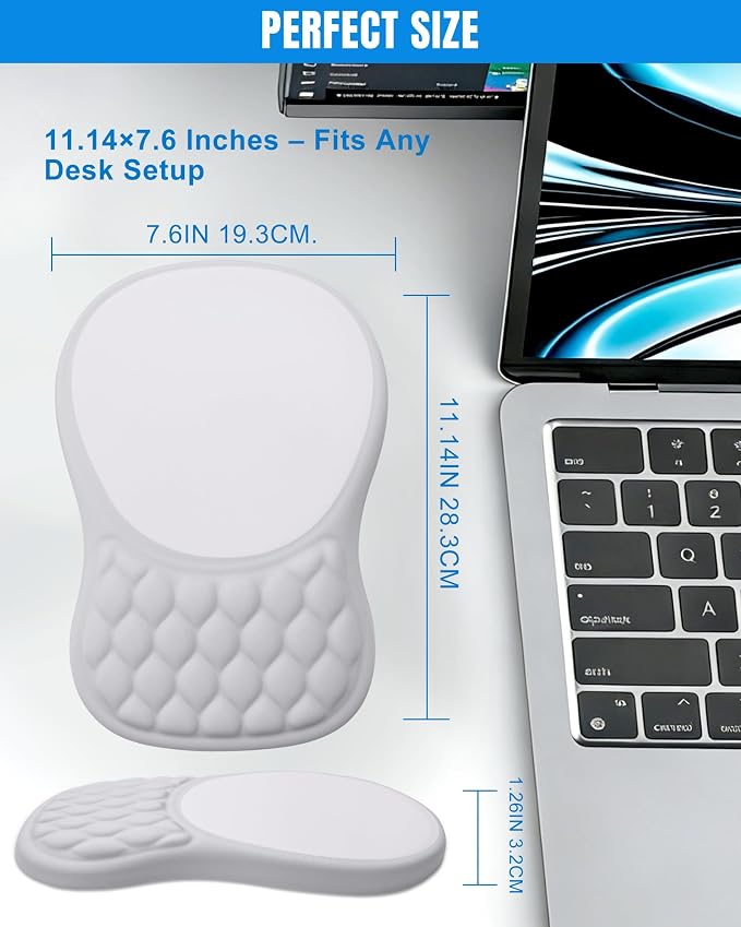 Ergonomic Mouse Pad with Wrist Rest, Slope Design Memory Foam Support, Smooth - Image 7