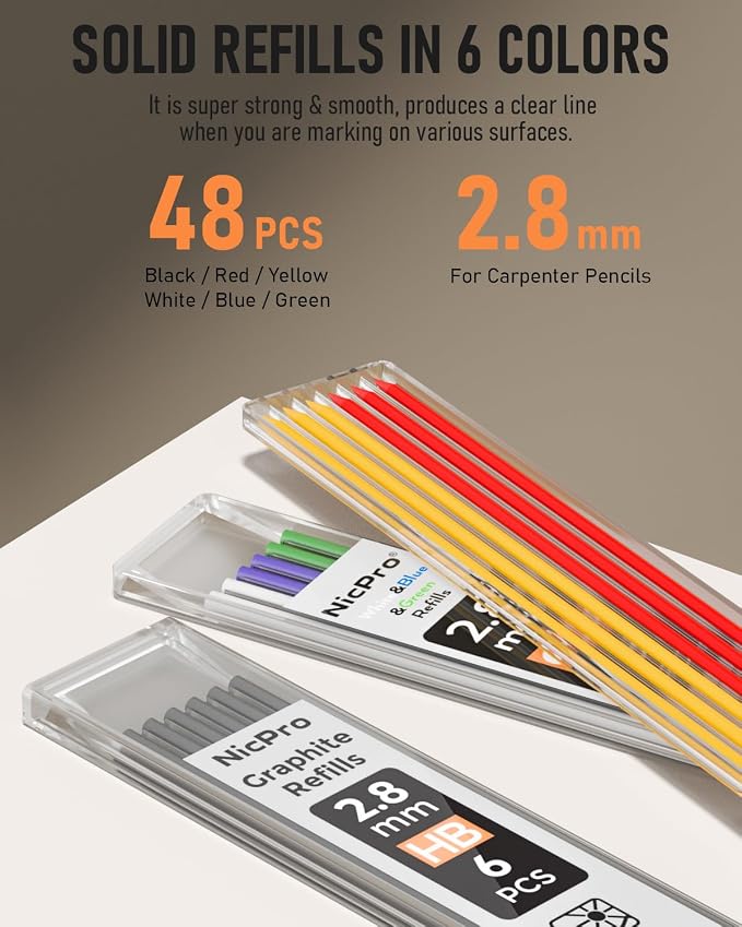 Nicpro 6 Pack Carpenter Pencil - Image 6