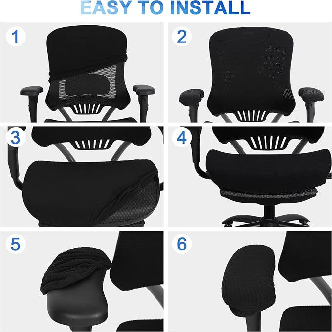 Tallew 4 Pcs Office Chair Covers Set Computer Universal Protective Stretchable - Image 4